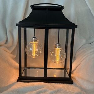 Black Lantern with LED Bulbs